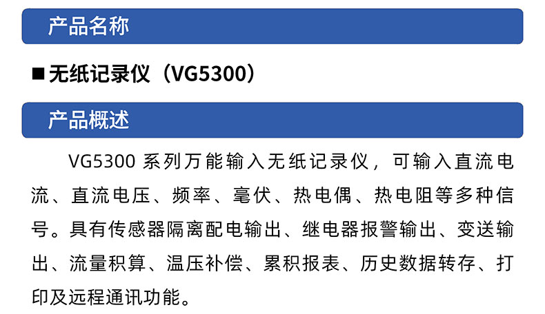 威格無紙記錄儀（VG5300）無紙萬能輸入，廠家直銷，品質(zhì)保障插圖1
